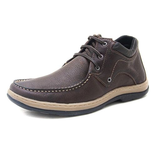 Bota Masculina Casual de amarrar couro legítimo cor café - Loja Pierrô | Calçados Masculinos e Femininos