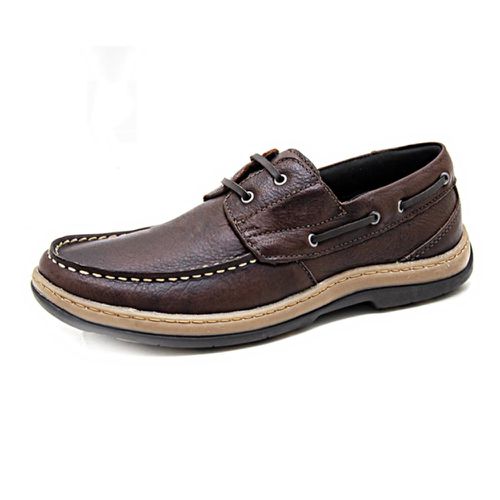 Sapato Masculino Casual de amarrar couro legítimo cor café - Loja Pierrô | Calçados Masculinos e Femininos