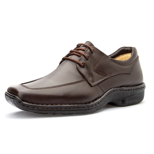 Sapato Masculino social anti-stress de amarrar couro legítimo cor café - Loja Pierrô | Calçados Masculinos e Femininos