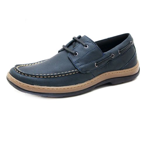 Sapato Masculino Casual conforto couro legítimo cor azul - Loja Pierrô | Calçados Masculinos e Femininos