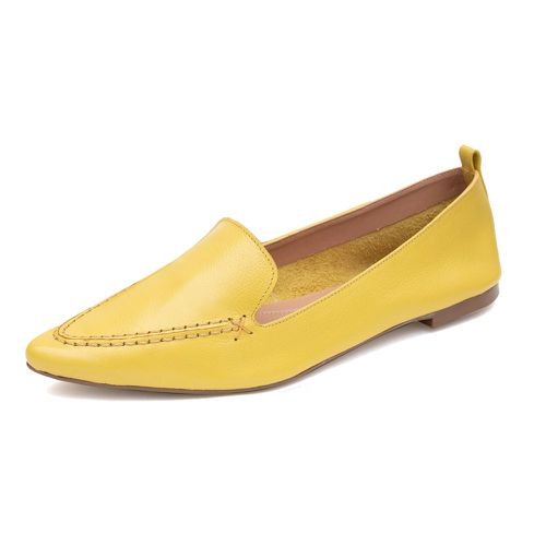 Sapatilha Mocassim feminina couro legítimo cor amarela - Loja Pierrô | Calçados Masculinos e Femininos