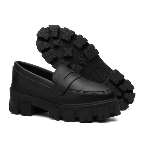 Sapato Mocassim Feminino Oxford Plataforma Tratora... - LOJASANTAROSA