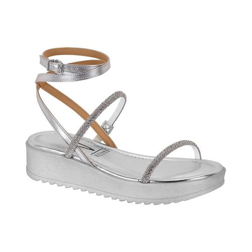 Sandália Feminina Papete Flatform Prata Vizzano - LOJASANTAROSA