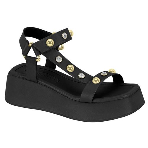 Sandália Feminina Papete Flatform Anabela Preta De... - LOJASANTAROSA