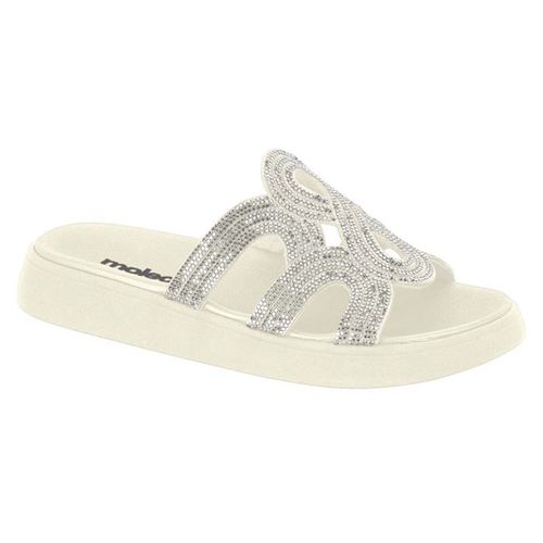 Rasteira Papete Moleca Casual Tiras Largas Creme C... - LOJASANTAROSA