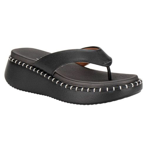 Sandália Feminina Tamanco Preta Vizzano Flat Confo... - LOJASANTAROSA
