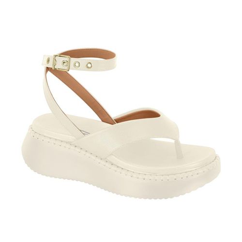 Sandália Feminina Papete Flatform Branca Clarinha ... - LOJASANTAROSA