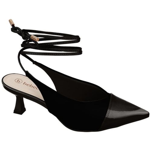 Sapato Preto Feminino Bico Amarração na Perna Salt... - LOJASANTAROSA