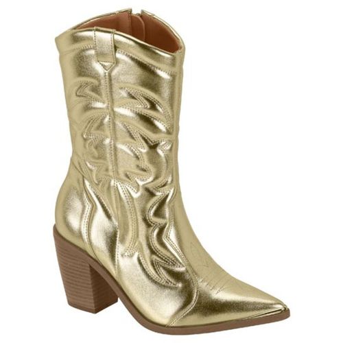 Bota Feminina Dourada Country Texana Western Metal... - LOJASANTAROSA
