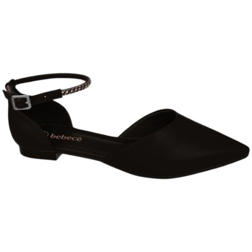 Sapatilha Feminina Bico Slingback Preta Nobuck Beb... - LOJASANTAROSA
