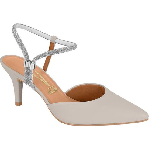 Sapato Feminino Scarpin Cinza Claro Brilho Salto A... - LOJASANTAROSA