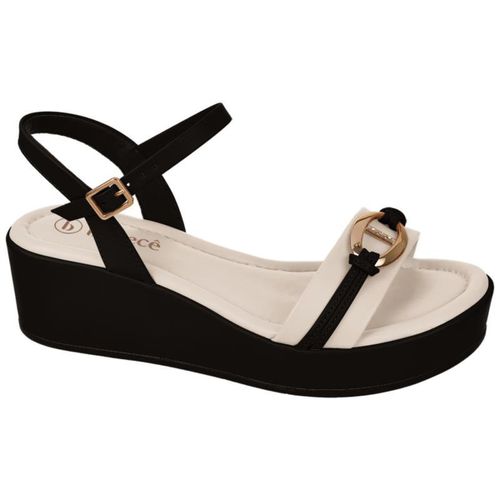 Sandália Feminina Plataforma Flatform Anabela Pret... - LOJASANTAROSA