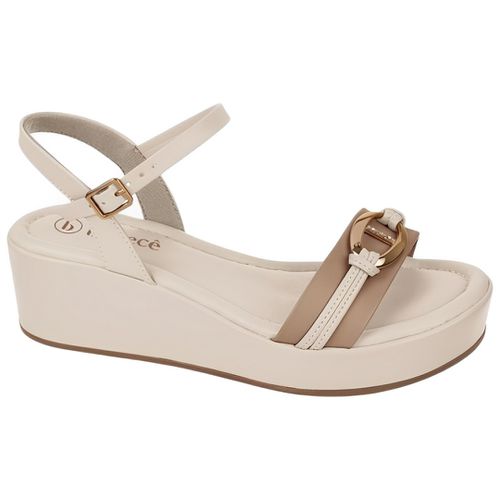 Sandália Feminina Anabela Flatform Bebecê Aveia Cl... - LOJASANTAROSA