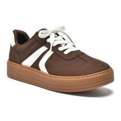 Tênis Feminino Casual Marrom Nobuck Lançamento Via... - LOJASANTAROSA