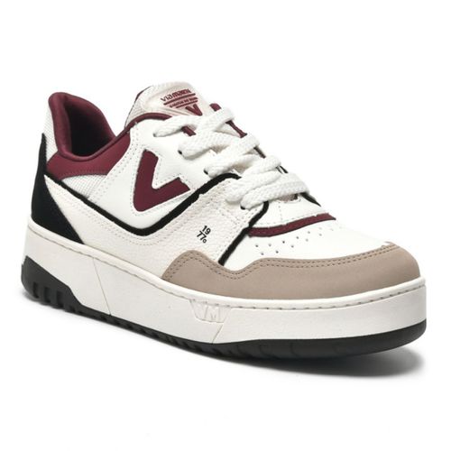 Tênis Feminino Casual Branco Detalhe Marsala Lança... - LOJASANTAROSA