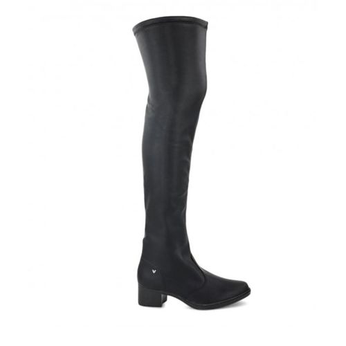 Bota Feminina Over The Knee Napa Preta Basíca Lisa... - LOJASANTAROSA