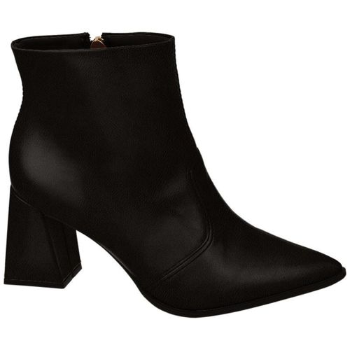 Bota Feminina Bico Preta Basica Lisa Cano Curto Sa... - LOJASANTAROSA