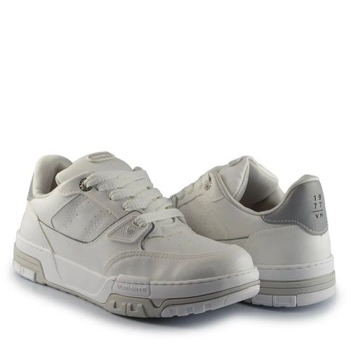 Tênis Feminino Branco Cinza Casual Conforto - LOJASANTAROSA