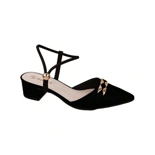 Sapato Scarpin Feminino Mule Preto Nobuck Bebecê - LOJASANTAROSA