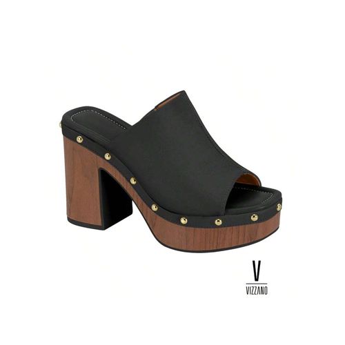 Tamanco Feminino Plataforma Preta Vizzano Boho Chi... - LOJASANTAROSA