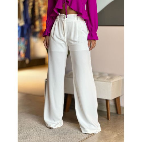 Calça Pantalona Sabrina em Marrant Liocel OFF WHIT... - LOJA TUTTI FRUTTI