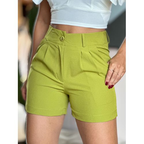 Shorts Raissa em Liocel VERDE OLIVA - 0008860051 - LOJA TUTTI FRUTTI