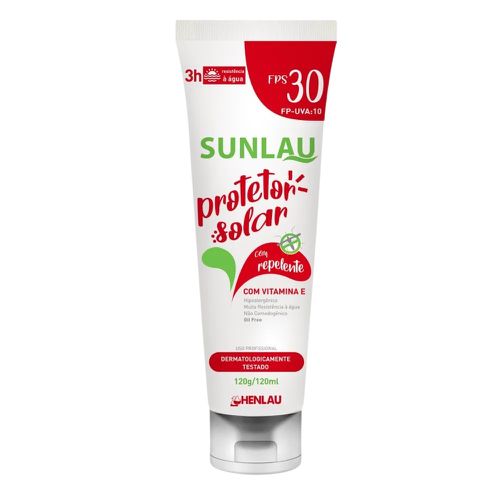 Protetor Solar com Repelente FPS 30 120GR Sunlau Henlau - Mabore
