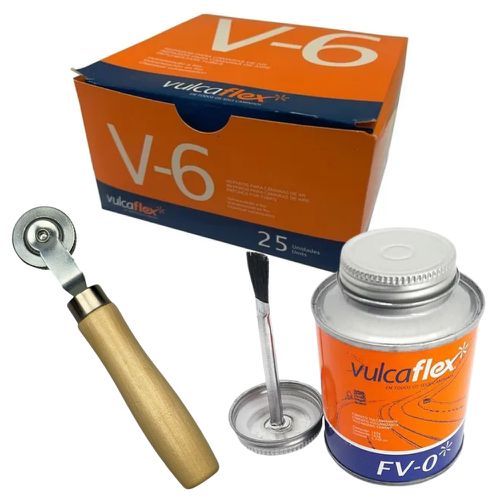 Kit Caixa de Remendo V-06 + Cola Cimento FV-00 + Rodilho 8mm... - Mabore