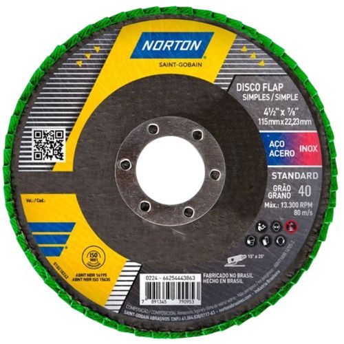 Disco Lixa Flap R244 Standard Grão 40 115 x 22mm 66254443861... - Mabore