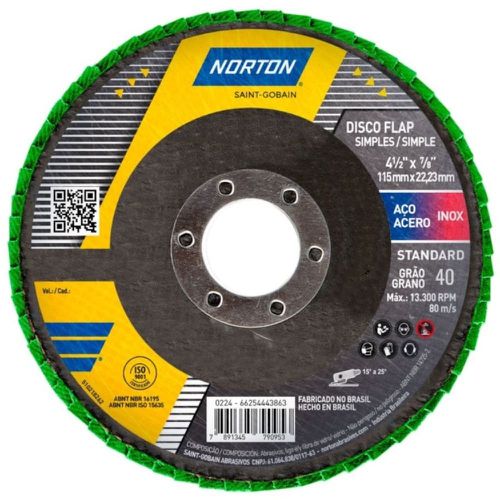 Disco Flap Lixa Metal Standard R244 115x22mm P120 6625444386... - Mabore