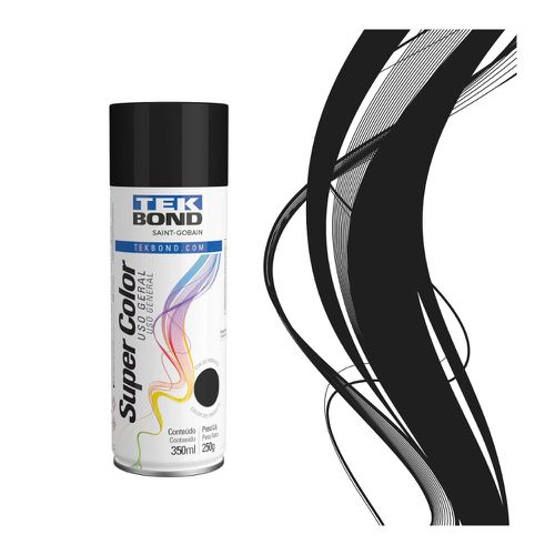 Tinta Spray Aerossol Uso Geral Preto Brilhante 350ml/250g 23011006900 ... - Mabore