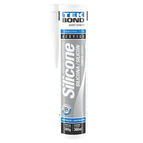 Adesivo Silicone Acético Cinza 280g Tekbond - Mabore