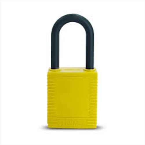 Cadeado Haste Plástica Isolado Amarelo 38x20x44,5mm C70 Brad... - Mabore