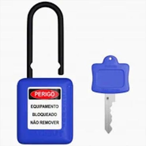 Cadeado Plástico Com Haste De Plástico Azul 38mm Cpaz140cd T... - Mabore