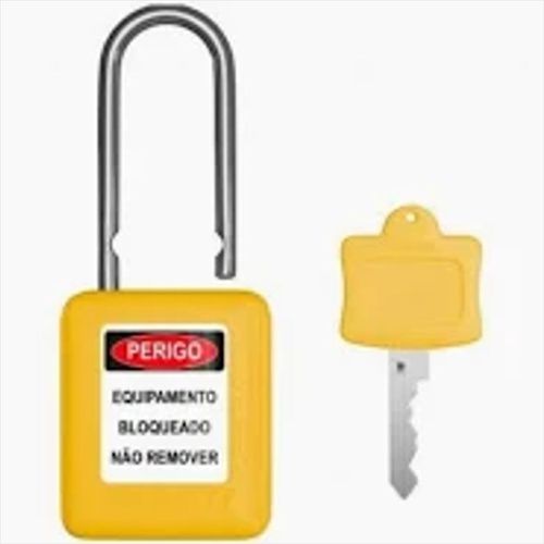 Cadeado Plástico Com Haste De Aço 38mm Amarelo 2ch Caam240cd... - Mabore