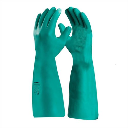 Luva Nitrílica Nitriflex Verde com Cano Longa 46cm Tam M DA-... - Mabore