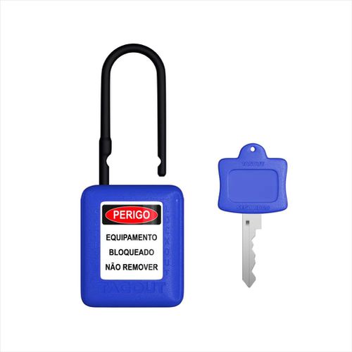 Cadeado Haste Plástica Azul 4,50x38mm Cp14004cd Tagout - Mabore