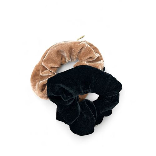 Scrunchie Veludo c/ Zíper Caramelo