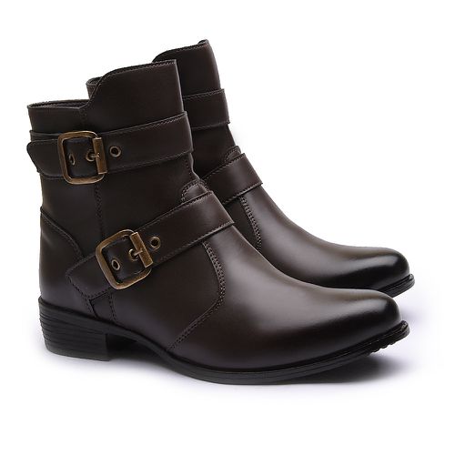 Bota Molly Feminino Cano Médio - Café - 0544-CAFÉ... - MOLLY