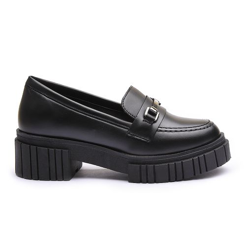 Mocassim Molly Feminino Tratorado Preto com Metal ... - MOLLY