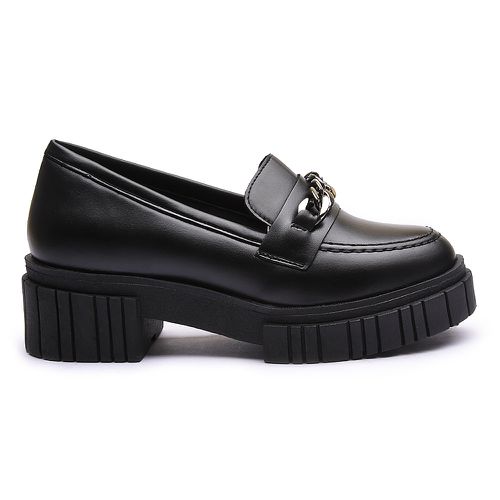 Mocassim Molly Feminino Tratorado Preto com Metal ... - MOLLY
