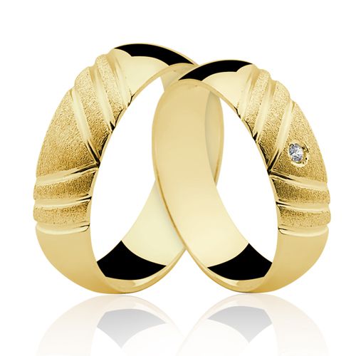 Alianças de Ouro 18k/750 com Diamante AL21/RP2