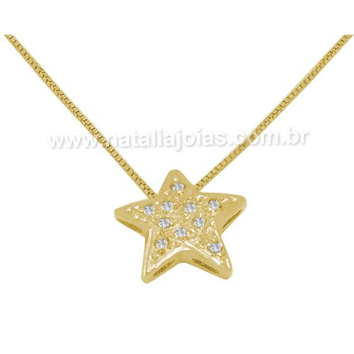 Corrente com Pingente e diamantes em Ouro 18k/750 CPO37