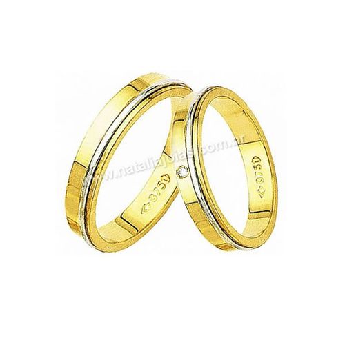 Alianças de Ouro com Diamante 18k/750 AE15 