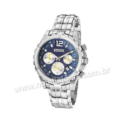 Relógio Magnum Masculino Chronograph Pulseira De Aço