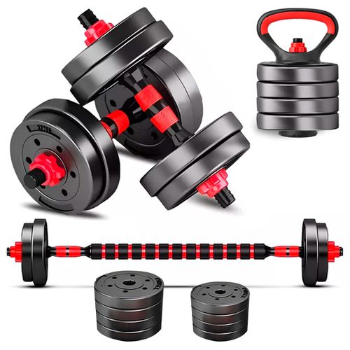 Kit Halteres Barra Anilha Peso Ajustável Dumbbells... - NATURAL FITNESS