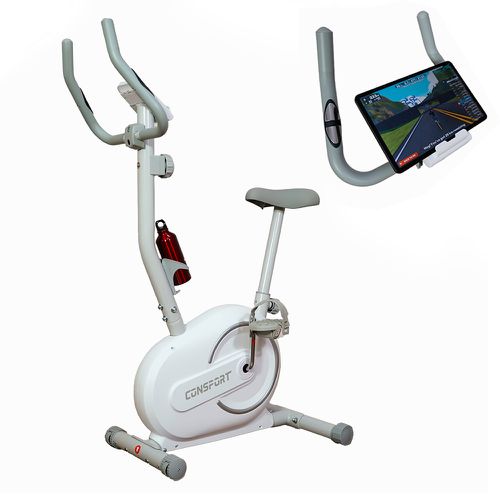 Bicicleta Vertical V-1000 Connect - Branca - Consp... - Natural Fitness
