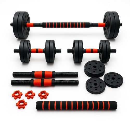 Kit Halteres Ajustáveis 6 em 1 com Barra e Anilhas... - Natural Fitness