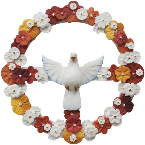 Guirlanda Divino Espírito Santo - Flores Coloridas... - OFICINA DE AGOSTO