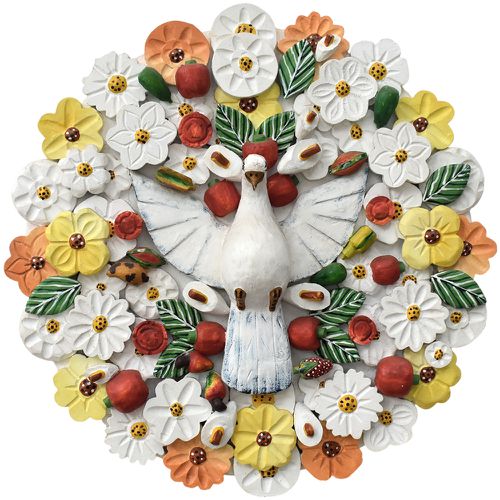 Divino Espírito Santo Mandala com Esculturas de Fl... - OFICINA DE AGOSTO